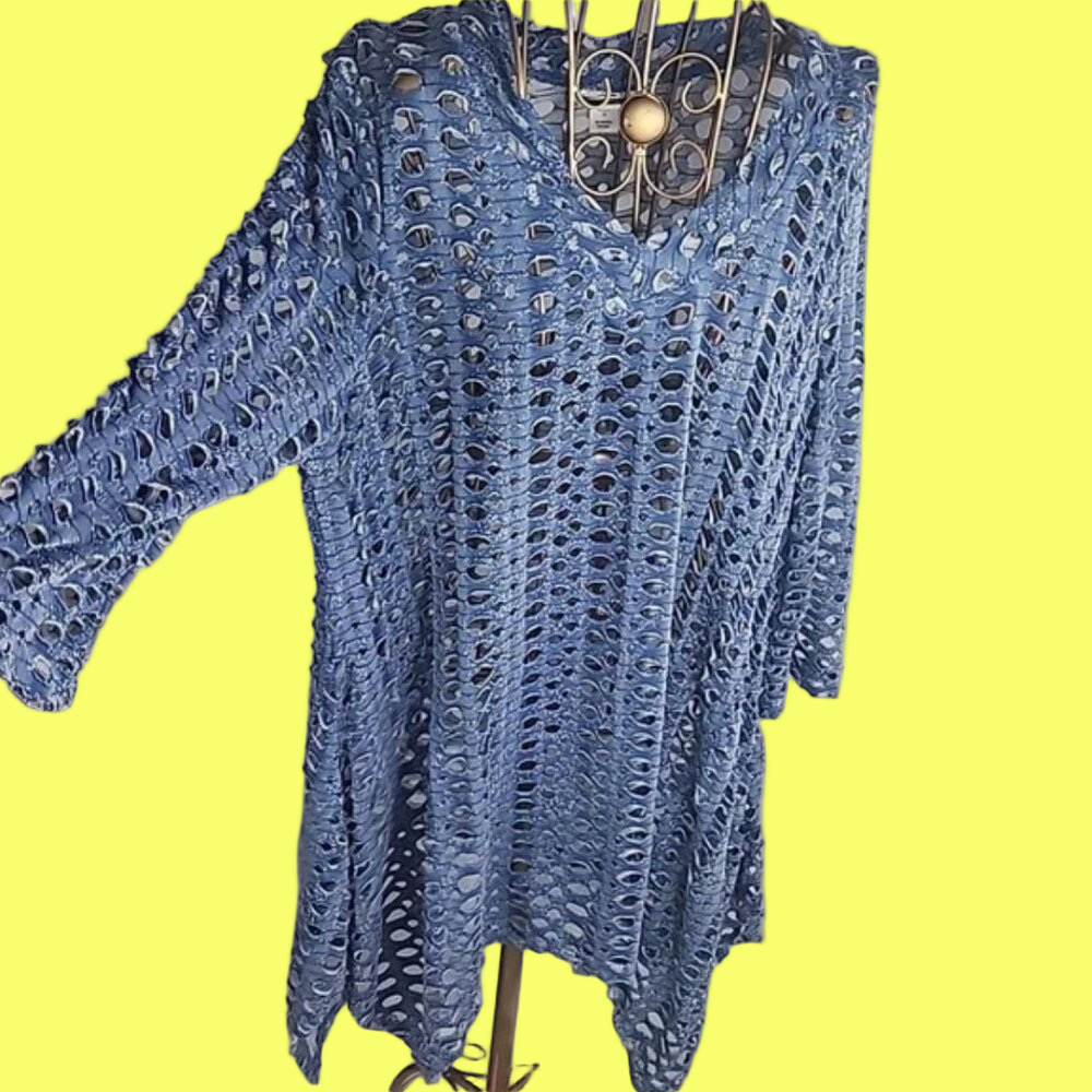 ☀️ Mirror Image Open Weave/Cut-Out Tunic/Cover-up